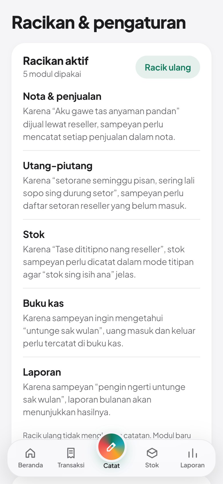 Tangkapan layar: Pengaturan dan persetujuan data
